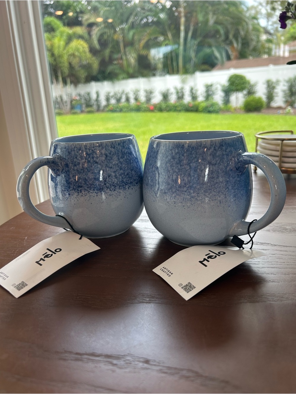 “New” Melo 2 toned Blue Ceramic Mugs (Set of 2)